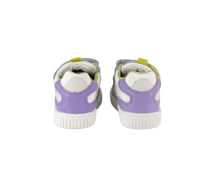 Sneaker primo passo in pelle con doppio velcro