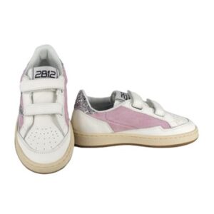 Sneaker in pelle con doppio velcro