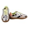 Sneaker in eco pelle muccata e laminata con lacci