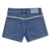 Short in denim con ricami multicolor