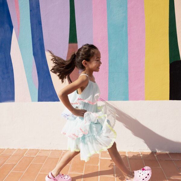 Vestito in tulle a balze con pailettes