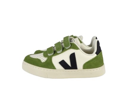 Sneaker in pelle organica con triplo velcro