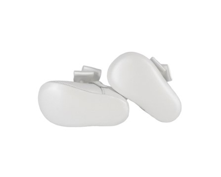 Ballerina culla in pelle con fiocco in raso