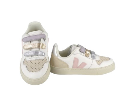 Sneaker in pelle organica con triplo velcro