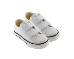 Sneaker in tela con doppio velcro