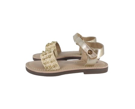 18F1D67F97C6A80EC008F7013800A4B8_ Sandalo in raffia e pelle metallizzata con perle e velcro