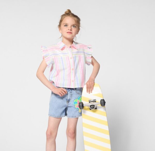 Camicetta a righe con paoilettes