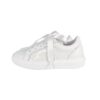 Sneaker in pelle e pailettes con lacci e zip