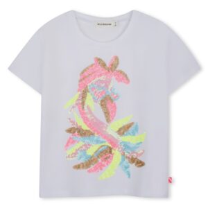 T-shirt mezza manica con pailettes