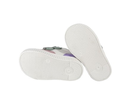 Sneaker primo passo in pelle con doppio velcro