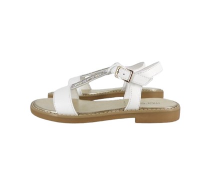 Sandalo in pelle con strass