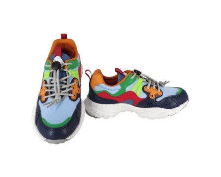 Sneakers in ecopelle e tessuto tecnico