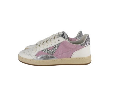 Sneaker in pelle e camoscio con lacci