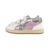 Sneaker in pelle con doppio velcro