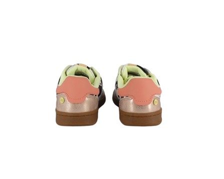 Sneaker in eco pelle muccata e laminata con lacci