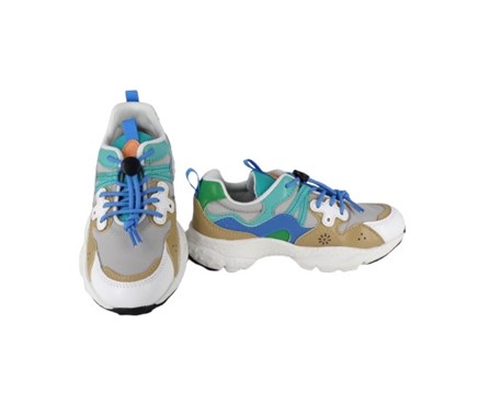 Sneakers in ecopelle e tessuto tecnico