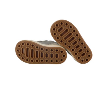 Sneaker primo passo in tessuto tecnico e pelle con velcro