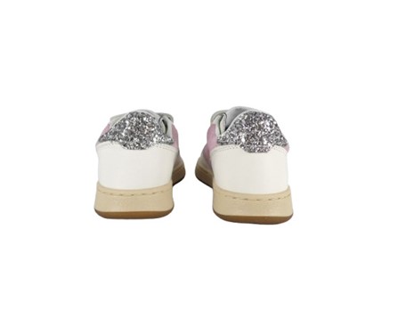 Sneaker in pelle con doppio velcro