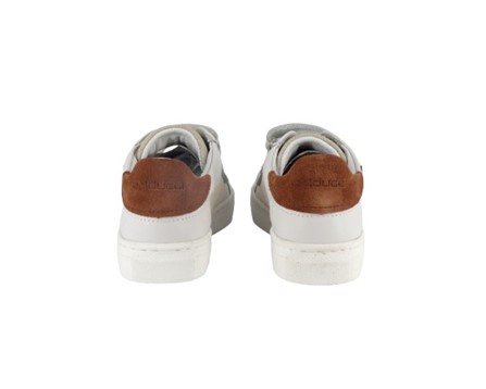 Sneaker in pelle e camoscio con doppo velcro