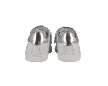 Sneaker primo passo in pelle con lacci e zip