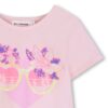 T-shirt mezza manica con stampa e pailettes
