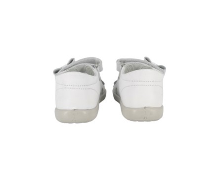 Sandalo primo passo in pelle con fiocchi e doppio velcro