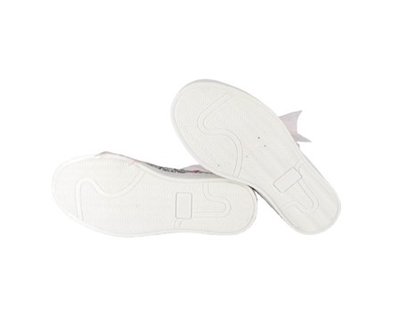 Sneaker alta in micro glitter con lacci in tulle e zip