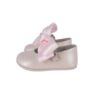 Ballerina culla in pelle con fiocco in raso