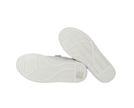 Sneaker in pelle con lacci e zip laterale