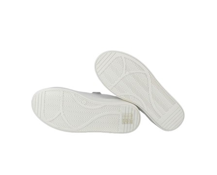 Sneaker in pelle con lacci e zip laterale