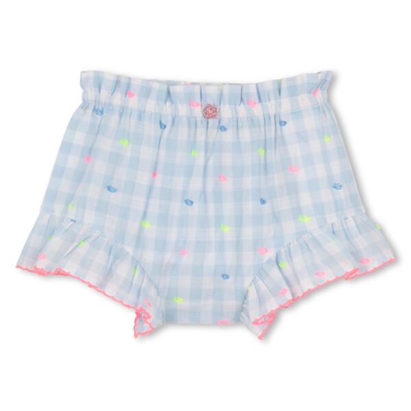 Completo canotta  e short vichy con ricami