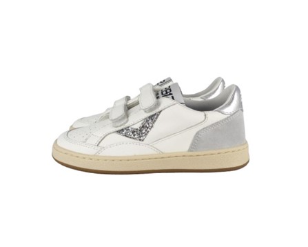 Sneaker in pelle con doppio velcro