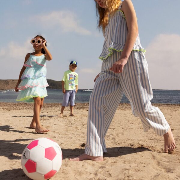 Vestito in tulle a balze con pailettes