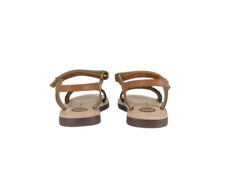 673A861AB869C740C305916E438A625A_ Sandalo in pelle traforata con borchie e velcro