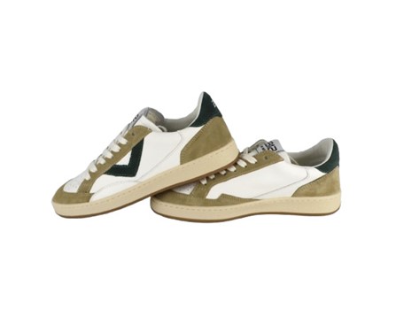 Sneaker in pelle e camoscio con lacci