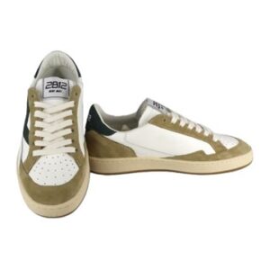 Sneaker in pelle e camoscio con lacci