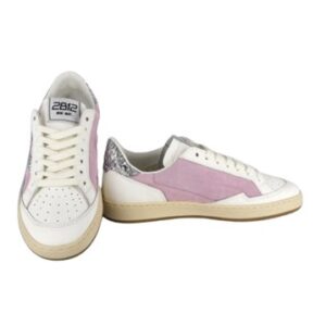 Sneaker in pelle e camoscio con lacci