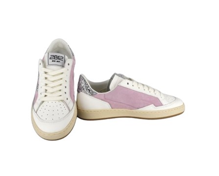 Sneaker in pelle e camoscio con lacci