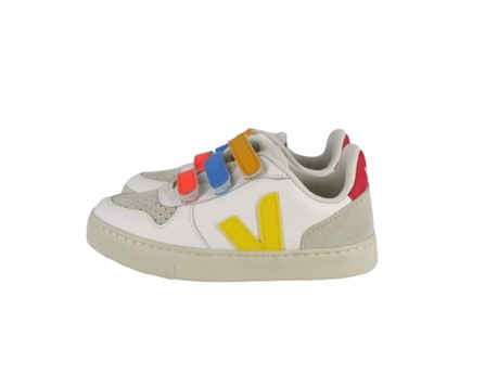 Sneaker in pelle organica con triplo velcro