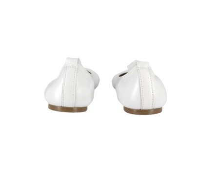 Ballerina in pelle con cinturino in tulle