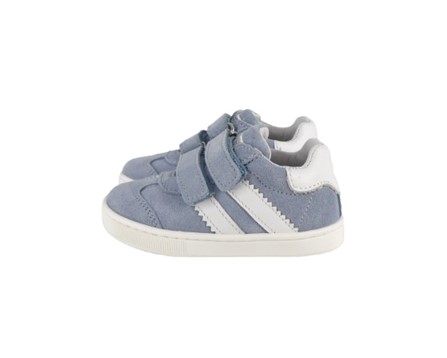 Sneaker primo passo in camoscio con doppio velcro