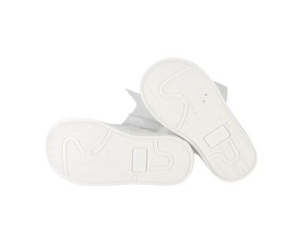 Sneaker alta in micro glitter con lacci in tulle e zip