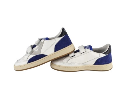 Sneaker in pelle con doppio velcro