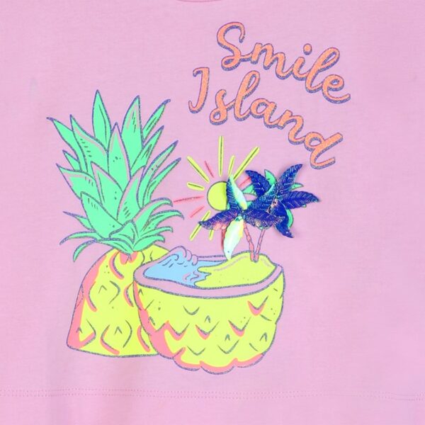 T-shirt mezza mancica con stampa ananas