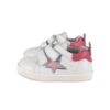 Sneaker primo passo in pelle con doppio velcro
