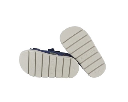 Sandalo primo passo in tela con doppio velcro