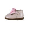 Ballerina in pelle con fiocco in raso