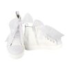 Sneaker alta in micro glitter con lacci in tulle e zip