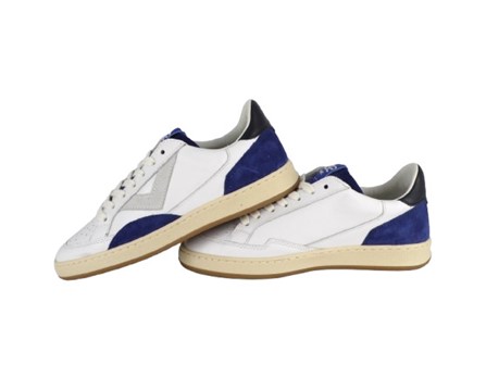 Sneaker in pelle e camoscio con lacci