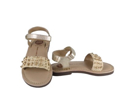 8C051FABBD375A50DE3B2D92B2EC5F71_ Sandalo in raffia e pelle metallizzata con perle e velcro